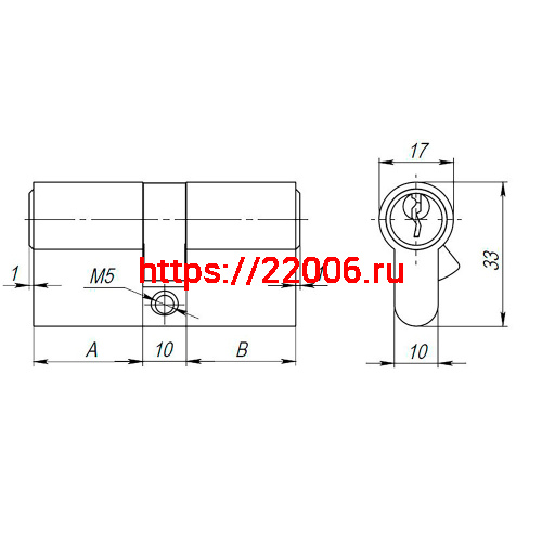 Цилиндровый Ajax (Аякс) механизм (AX100/80) AX1000Key80 (30+10+40) CP хром фото 3