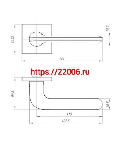 Ручка Punto (Пунто) раздельная K.ARC.Q52.ASPECT SSC-16 сатин.хром ТРОСИК фото 4