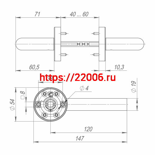 Ручка Fuaro (Фуаро) раздельная R.DSS201-0204/19 (DSS-0204/19) INOX 201 фото 3