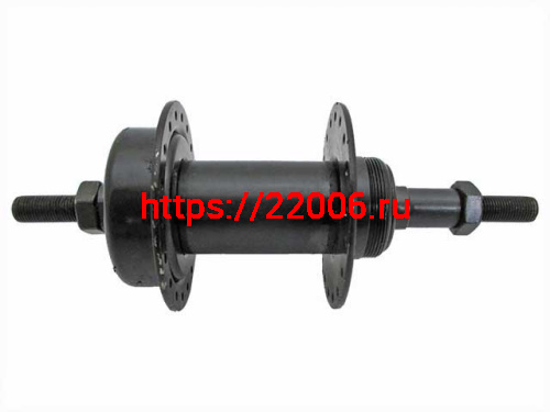 Втулка задняя 36 отв, под трещотку, под диск, old 135мм, на гайках, цвет чёрный Втулка задняя 36 отв, под трещотку, под диск, old 135мм, на гайках, цвет чёрный