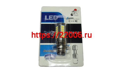 Лампа светодиодная (LED) 12V  (P15D-25-1) 35/35W  33SMD фарная (Альфа, Zadiak)
