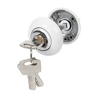 Ручка поворотная Ajax (Аякс) с фиксацией ключом BK6.FIX.JR WH-19 белый