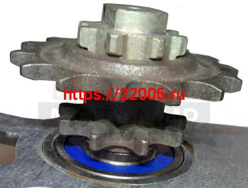 Вал промежуточный для мотоцикла СКАУТ 2 в сборе с кронштейном и звездами фото 2