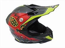 Мотошлем YM-211 KIDS черно-желтый/scull (S)