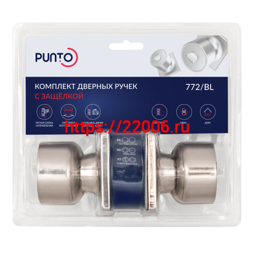 Ручка Punto (Пунто) защелка DK772/BL SN-PS (без фик.)никель фото 2 Ручка Punto (Пунто) защелка DK772/BL SN-PS (без фик.)никель фото 2