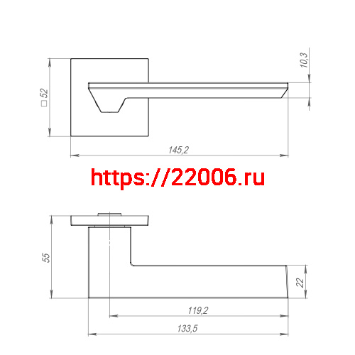 Ручка Ajax (Аякс) раздельная K.JS51.UNITY (UNITY JS) BL-24 черный фото 2