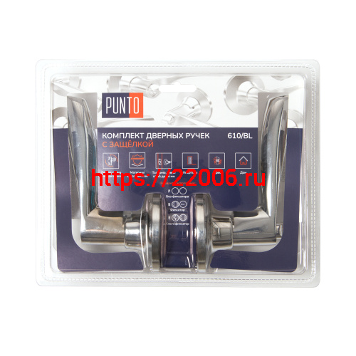 Ручка Punto (Пунто) защелка DK610/BL CP-ET (кл./фик.) хром