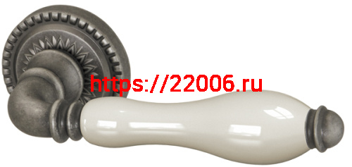 Ручка Armadillo (Армадилло) раздельная R.CL55.Silvia (Silvia CL1) AS/LWP-109 античное серебро/беж.фарфор Ручка Armadillo (Армадилло) раздельная R.CL55.Silvia (Silvia CL1) AS/LWP-109 античное серебро/беж.фарфор