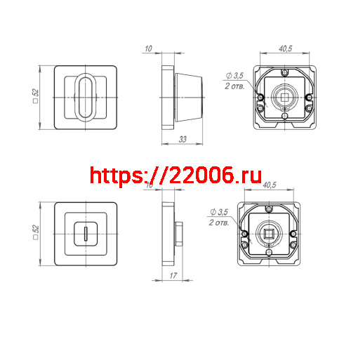 Ручка Punto (Пунто) поворотная BK6.K.QR52 (BK6 QR) GR/CP-23 графит/хром фото 3