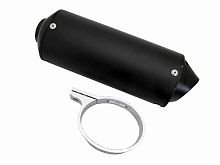 Глушитель эллипс черный с кронштейном 38мм