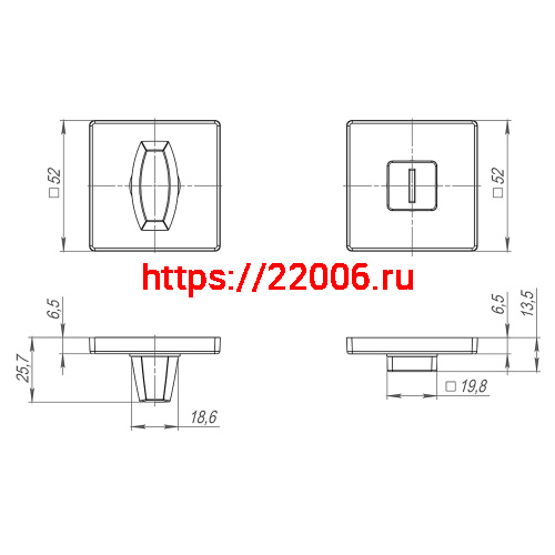 Ручка Fuaro (Фуаро) поворотная BK6.K.SL52 (BK6 SL) BL-24 черный фото 3