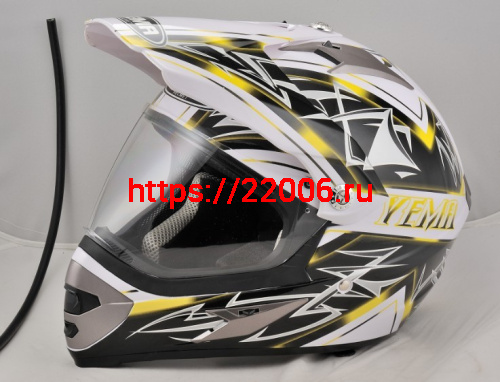 Мотошлем YM-911 бело-желтый (L)