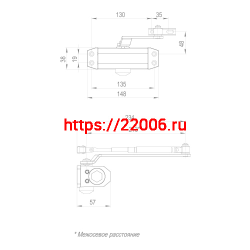 Доводчик Fuaro (Фуаро) дверной DC20-2 (DC-202) WH до 45 кг (белый) фото 3