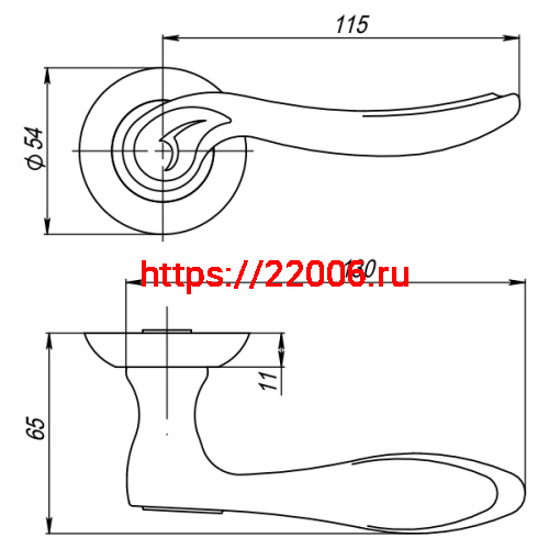 Ручка Punto (Пунто) раздельная R.TL54.ONDA (ONDA TL) CF-17 кофе фото 2