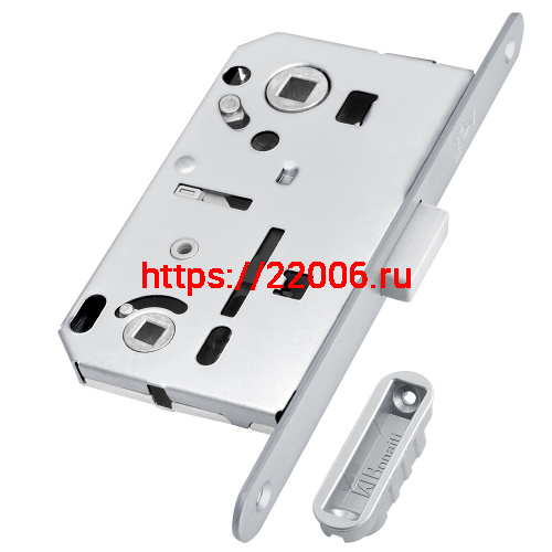 Замок Bonaiti (Бонаити) межкомнатный магнитный под WC B-FORTY N62 с отв. пл. F45 (матовый хром), планка 190 мм