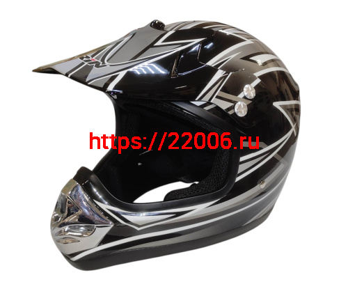 Шлем кроссовый KIRIN QL-112D, черный, синий, красный, размер M