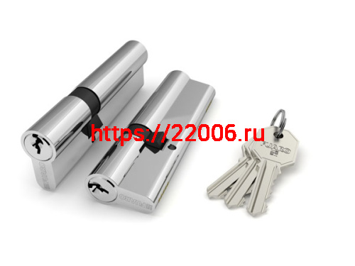 Цилиндровый Fuaro (Фуаро) механизм (100 CA/90) 1000CAKey90(30+10+50) CP хром 3Key