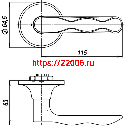 Ручка Punto (Пунто) защелка 6024 PB-E (кл./фик.) золото фото 3