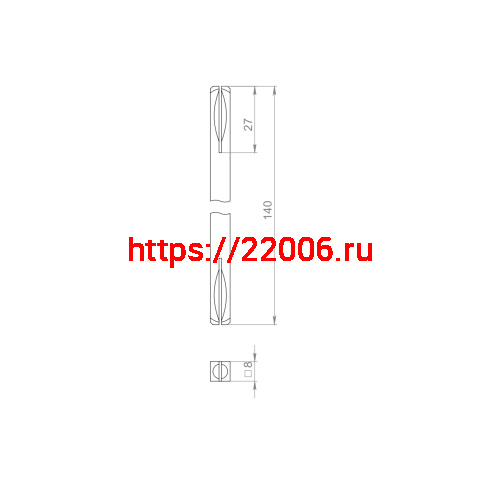 Квадрат Ajax (Аякс) для ручек Spindle 8х140 мм фото 2