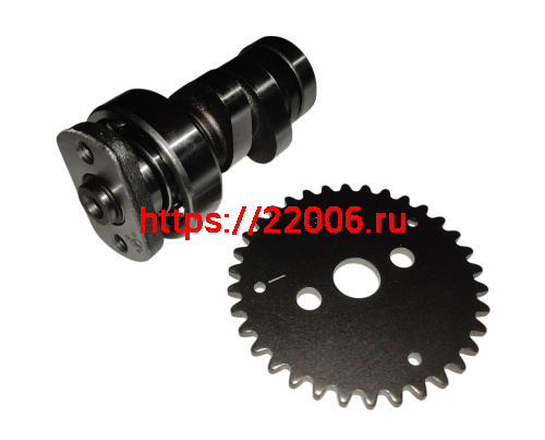 Распредвал в сборе со звездой 4х такт. GY6-180 1P62F WD180 (162F.02.200, 162F.02.213) фото 2 Распредвал в сборе со звездой 4х такт. GY6-180 1P62F WD180 (162F.02.200, 162F.02.213) фото 2