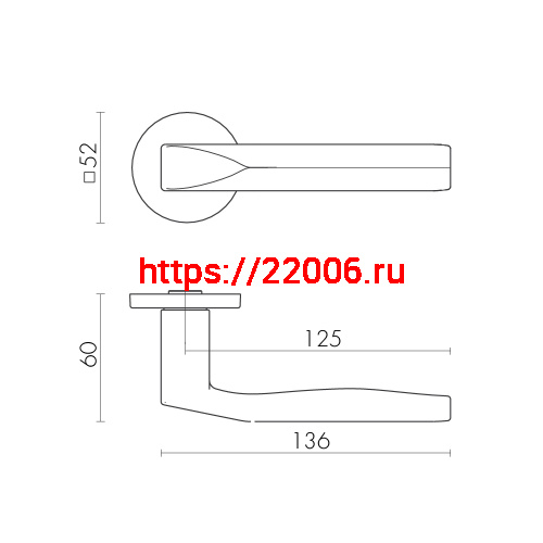 Ручка Fuaro (Фуаро) раздельная R.SLR52.PRIZMA SSG-39 сатинированное золото фото 2
