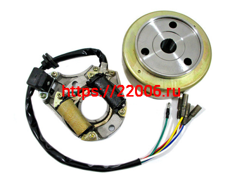 Магнето в сборе 139FMB Дельта 50-110cc (ротор + статор генератора на 2 катушки) TMMP