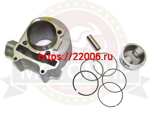 Цилиндр в сборе с поршнем 4-х такт.скут.(125см3) H90мм h69мм 52,4мм 152QMI(цил.+порш+пал D15mm+кол.) фото 3
