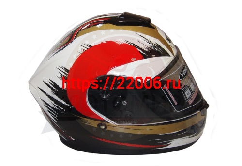 Шлем интеграл YM-831 "YAMAPA" CAT WHITE, BLUE YELLOW, размер S (прозрачный визор) NEW (6 шт. упак.) фото 2