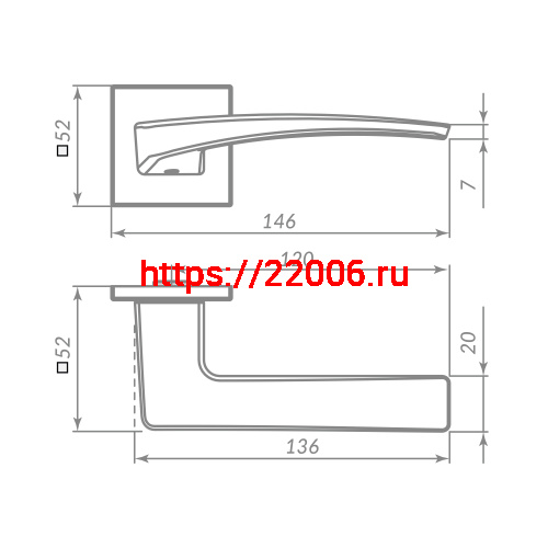 Ручка Punto (Пунто) раздельная K.ARC.Q52.LOTUS GR-23 графит фото 3