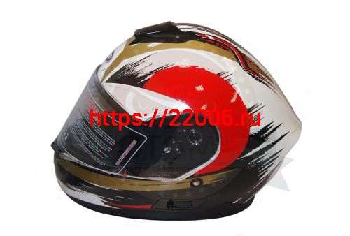 Шлем интеграл YM-831 "YAMAPA" CAT WHITE, BLUE YELLOW, размер S (прозрачный визор) NEW (6 шт. упак.) фото 4