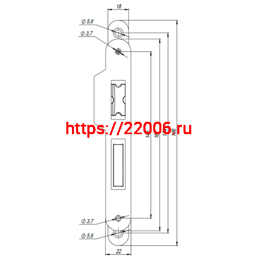 Корпус Armadillo (Армадилло) врезного замка c защёлкой METLH25-50 Box (LH 25-50) SG мат.золото фото 2