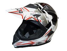 Шлем кроссовый "Safelead" HF-116 MATT BLACK белый Q158R размер XL  NEW