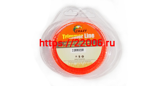 Леска триммерная (2,0*25м) CRAZY STONE крученая Леска триммерная (2,0*25м) CRAZY STONE крученая