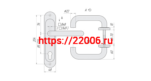 Ручка Crit-M (Крит-М) на планке Р85-5858У-Хш /00350/ фото 2