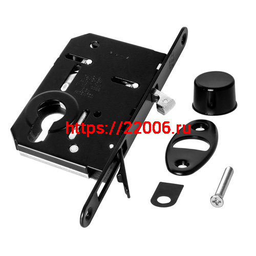 Корпус AGB (АГБ) врезного замка под цилиндр для раздвижных дверей SCIVOLA TRE B08982.50.93 (черный) фото 2