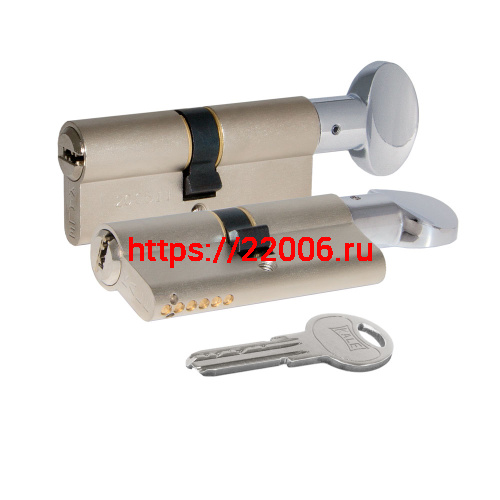 Цилиндровый механизм Kale kilit (Кале килит) с вертушкой 164 SM/62 (26+10+26) mm никель 5 кл.