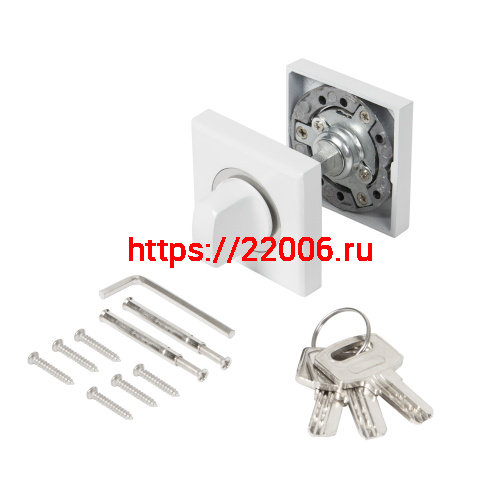 Ручка поворотная Ajax (Аякс) с фиксацией ключом BK6.FIX.JK WH-19 белый фото 5