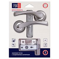 Комплект ручек Punto (Пунто) с защелкой без запирания LM/A SET45R.TL54.CRONA/HD SN/CP-3 матовый никель/хром