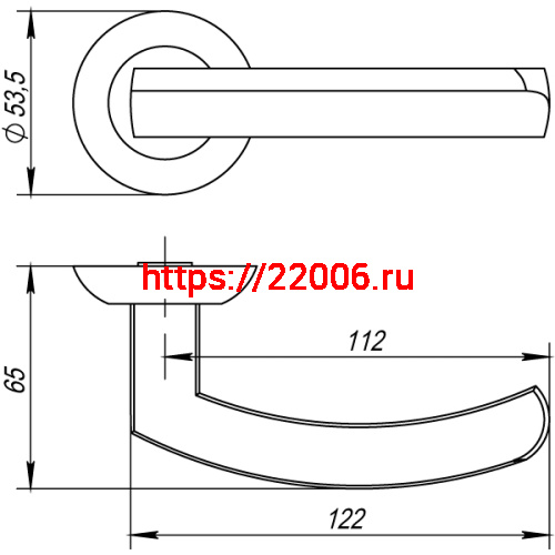 Ручка Punto (Пунто) раздельная R.TL54.ALFA (ALFA TL) SN/CP-3 матовый никель/хром фото 4