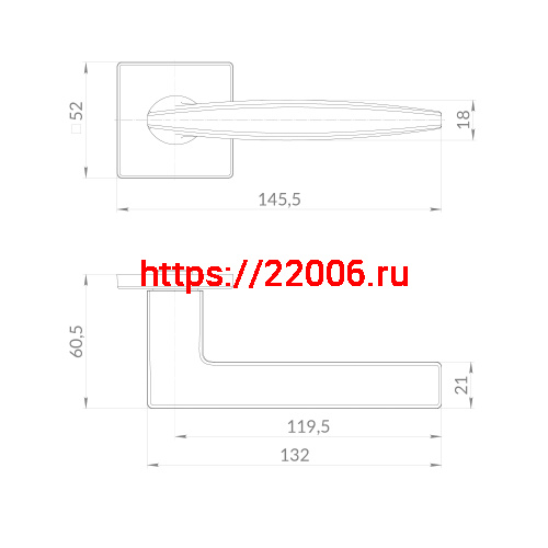 Ручка Punto (Пунто) раздельная K.EST.Q52.FAVORIT SN-3 матовый никель фото 2