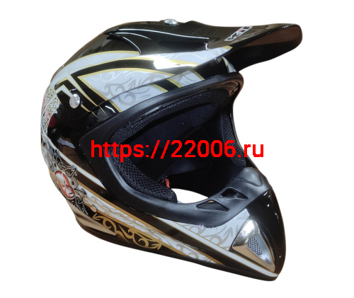 Шлем кроссовый KIRIN K27, черный, черн-бел, зелен-желт, размер S фото 4