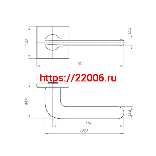 Ручка Punto (Пунто) раздельная K.ARC.Q52.ASPECT CP-8 хром фото 2