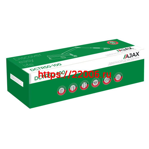 Доводчик Ajax (Аякс) дверной DCTR50-100 (TDR-100) 50-100кг BL черный фото 3