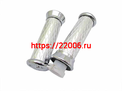 Ручки руля декоративные серебро (ручка газа + левая)