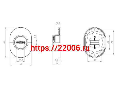 Накладка Fuaro (Фуаро) на сувальдный замок ESC.S-auto.RLR/U/R.477 CP-8 хром (1 шт) фото 3