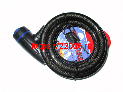 Велозамок трос d 12*1500мм, с ключом Велозамок трос d 12*1500мм, с ключом