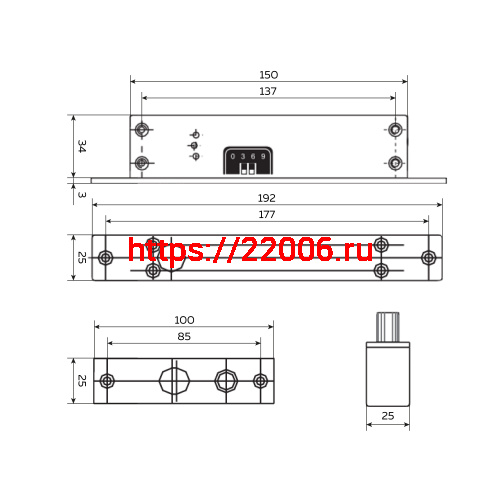 Замок-защелка Fuaro (Фуаро) врезной соленоидный электромеханический AT-EL500A-2 фото 2