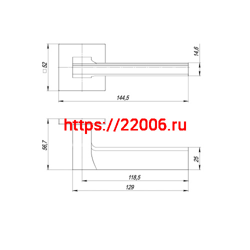 Ручка Punto (Пунто) раздельная K.ARC.Q52.BLADE SSC-16 сатинированный хром фото 2
