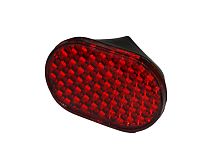Катафот красный, 37х57мм., задний, фигурный, овальный  HUALONG