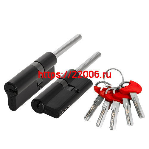 Цилиндровый Fuaro (Фуаро) механизм D-PRO5007 Tang 75 w/k (40+10+25) BL-24 черный 5Key без верт.